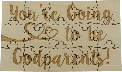Vista 19 de You're Going to Be a Godmother - Rompecabezas de madera de tilo de 15 piezas, anuncio sorpresa de embarazo