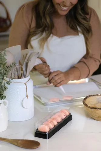 Vista 6 de Vend Exchange - Recipientes de plástico transparente para macarrones, se adapta a 6 macarons (paquete de 15)