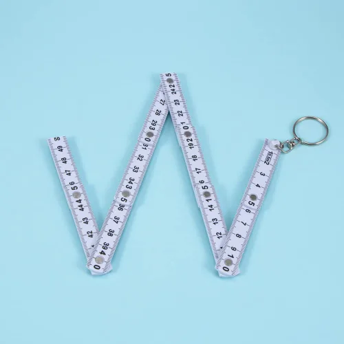Vista 6 de Leadigol 2 llaveros de regla plegable, regla de plástico plegable portátil de 1.6 ft con llavero, herramienta de medición para mujeres y hombres