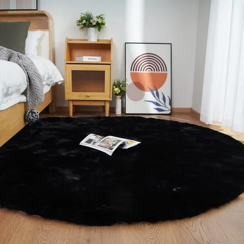 Vista 31 de Ghouse Alfombra ultrasuave de pelo sintético de conejo 2x3, alfombras lavables a máquina para dormitorio, alfombras esponjosas para sala de estar