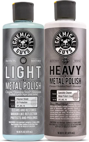 Vista 11 de Chemical Guys, Heavy Metal Polish SPI_402_16 - Abrillantador pesado restaurador y protector para metales (16 oz) y toallas de microfibra de grado