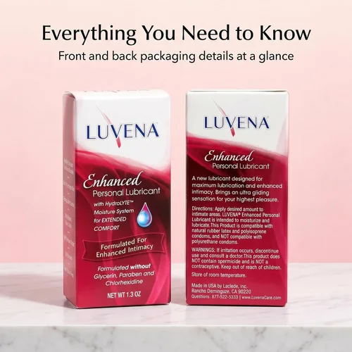 Vista 9 de Luvena - Lubricante personal para mujer, alivio de la sequedad de la menopausia, lubricante íntimo para la sequedad vaginal, a base de agua, sin