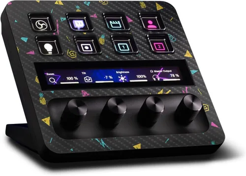 Vista 16 de MightySkins - Piel de fibra de carbono compatible con Elgato Stream Deck + Marble Magma Acabado de fibra de carbono texturizado protector