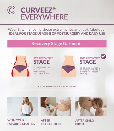Vista 6 de CURVEEZ Faja de compresión para después de la cirugía de cintura alta, faja moldeadora para después de Lipo, BBL, abdomen