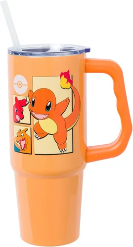 Vista 11 de Silver Buffalo Pokemon Cafe Art Mimikyu Stainless Steel Tumbler, 30oz