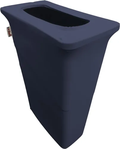 Vista 23 de LA Linen Funda elástica de elastano ajustable para cubo de basura Slim Jim de 23 galones, cubierta de contenedor de residuos, decoración de patio