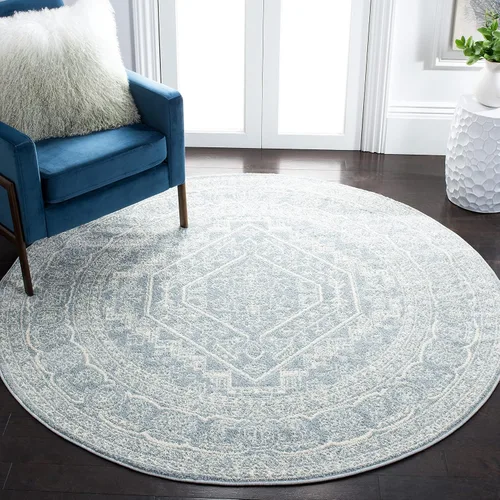 Vista 39 de SAFAVIEH ADR108B - Tapete de la colección Adirondack, 2 pies 1 pulgada x 6 pies, marfil y plateado, diseño de medallón oriental, no desprende