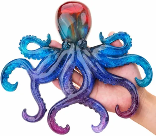 Vista 6 de Molde de resina de pulpo, Gasusen 3D de animales marinos grandes, pulpo, moldes de silicona para fundición de resina epoxi, adornos colgantes