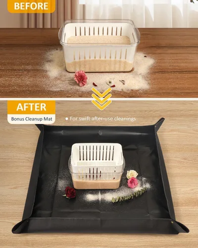 Vista 5 de Wisedry Envase para secar flores con gel de sílica, extracción de flores secas en un paso, caja de almacenamiento de 29,2 cm de largo X 19,5 cm