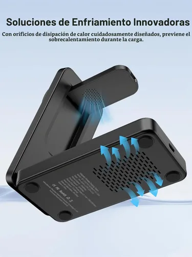 Vista 5 de Cargador inalámbrico para Apple, estación de carga plegable 3 en 1