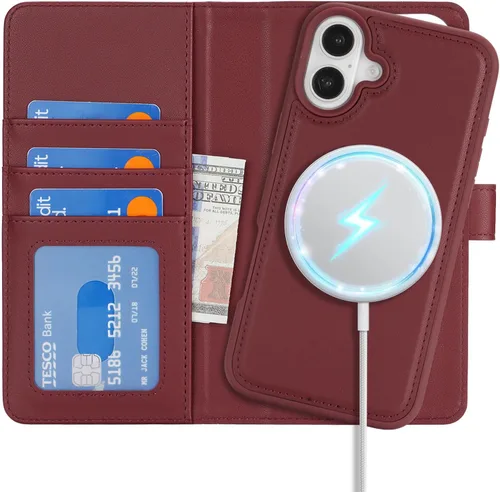 Vista 36 de Havaya Magsafe - Funda para iPhone 11 Pro Max, compatible con 2 en 1, desmontable con tarjetero de piel sintética, ranuras para tarjetas de crédito