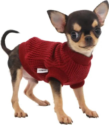 Vista 10 de LOPHIPETS - Suéteres ligeros para perros pequeños para cachorros, ropa de Chihuahua y Yorkie para cachorros - Atrovirene/XXS verde (atrovirens)