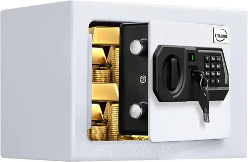 Vista 8 de Tenamic Caja de seguridad digital electrónica de 0.23 pies cúbicos, caja de seguridad digital con teclado, caja fuerte para gabinete, acero