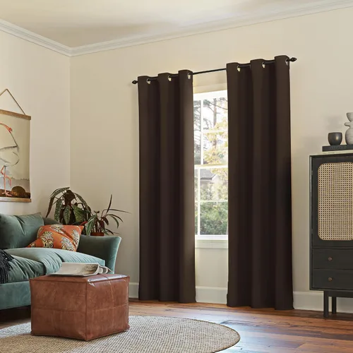 Vista 84 de Sun Zero Easton Panel de Cortina Opaca con Ojales de Ahorro de Energía, 40" x 63", Gris, Gris Raíz = {'valor': "['Gris']"}