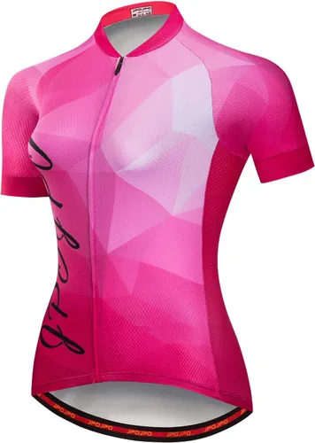 Vista 153 de Camiseta de ciclismo para mujer, manga corta y pantalones cortos de ciclismo acolchados para verano