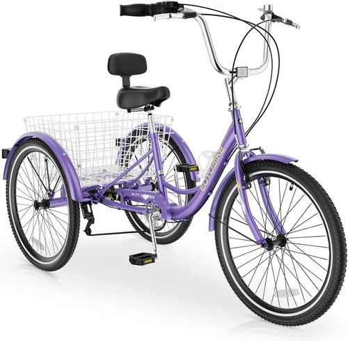 Vista 20 de MOPHOTO Triciclos para adultos, tres ruedas, bicicleta de crucero de 7 velocidades, triciclos para adultos de 20/24/26 pulgadas, ruedas bajas