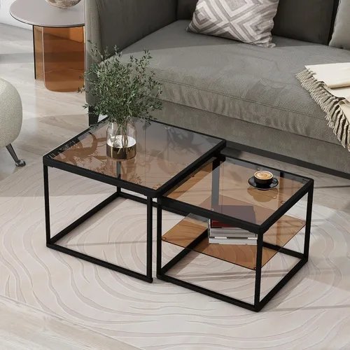 Vista 14 de Mesa auxiliar elevable, mesa auxiliar multifuncional con estantes abiertos, mesa de comedor moderna para sala de estar, oficina en casa (negro #004)