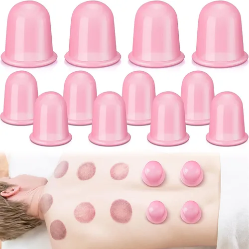 Vista 9 de TrelaCo Juego de 12 piezas de terapia de ventosas de 2 tamaños, kit de ventosas de silicona anticelulitis para terapia de masaje, juego de terapia