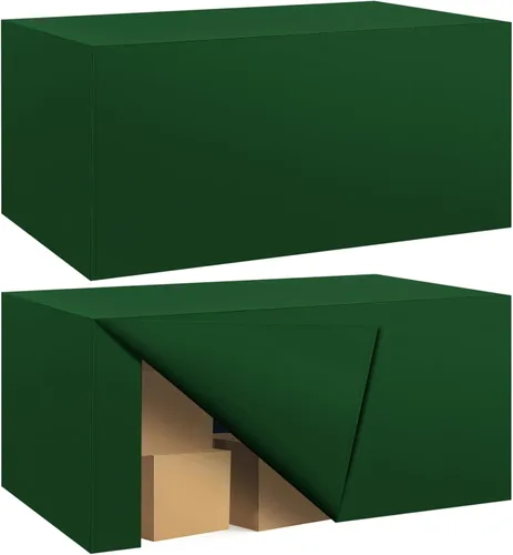 Vista 18 de Paquete de 2 manteles ajustados para mesa rectangular de 4 pies, 48 x 24 pulgadas, cubiertas de mesa verde manzana, tela de poliéster resistente al