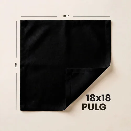 Vista 2 de Paquete de 288 servilletas de tela, 18 x 18 pulgadas, resistentes a las Negro