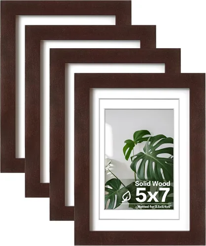 Vista 18 de Egofine - Marcos de fotos de 4 x 6 pulgadas (4 unidades) cubiertos por plexiglás, para fotos de 3 x 4.5 pulgadas / 3.5 x 5 pulgadas con paspartú