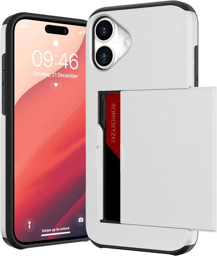 Vista 19 de ZIYE Funda tipo cartera para iPhone 16 Plus con tarjetero, antiarañazos de doble capa con bolsillo oculto, funda a prueba de golpes compatible