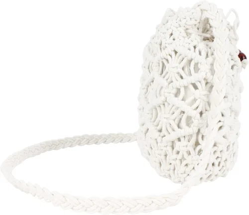 Vista 5 de Meyaus Mini bolso cruzado de ganchillo de algodón para mujer, bolso de hombro de playa de verano con cordón