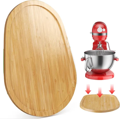Vista 12 de GuanQiao Alfombrilla deslizante de bambú de grado alimenticio para mezclador de cabeza inclinada KitchenAid de 4,5-5 Qt, alfombrilla deslizante