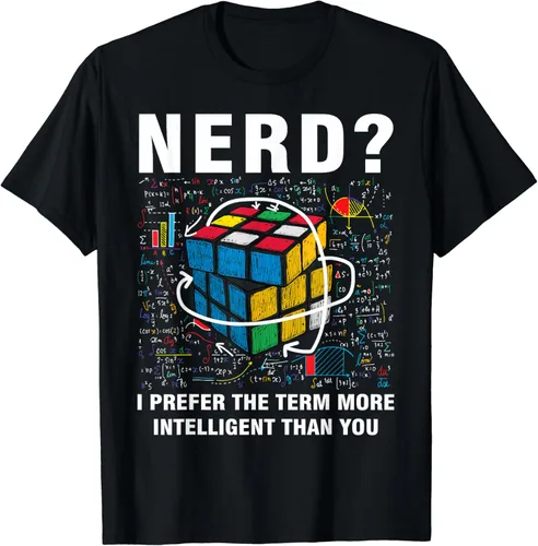 Vista 2 de Speed Cubing Nerd Jokes - Camiseta divertida de matemáticas Speed Cubing, Negro, S