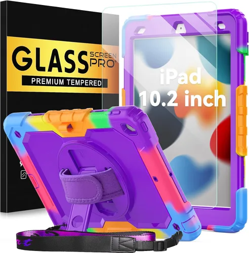 Vista 18 de BLOSOMEET Bonita funda para iPad de 9ª generación 2021 de 10.2 pulgadas con protector de pantalla de vidrio templado y soporte para bolígrafo, funda