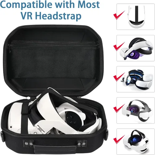 Vista 3 de LYAUK Hard Carrying Case with Lock Compatible with Oculus Quest 2 BasicElite Version, Touch Controllers, and Other Accessories, Quest 2 Case with
