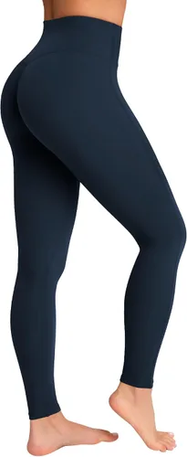 Vista 3 de GYM RAINBOW Leggings de cintura alta para mujer, pantalones de yoga sin costura frontal, control de abdomen, leggings de gimnasio de 28 pulgadas