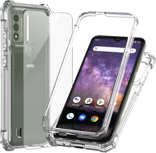 Vista 9 de Ailiber - Funda para Wiko Voix, doble capa, protector de pantalla, color negro Air-Guard Corners, Shockproof Flexible TPU Bumper, Slim Hard Back