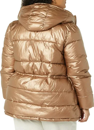 Vista 4 de Tienda Essentials Chaqueta acolchada pesada para mujer con cordón en la cintura