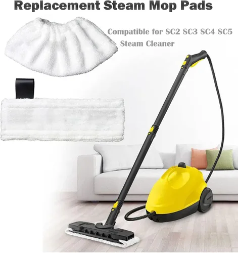 Vista 2 de Almohadillas de repuesto para trapeador de vapor compatibles con Karcher SC limpiador de vapor, paño de microfibra para trapeador de vapor, juego