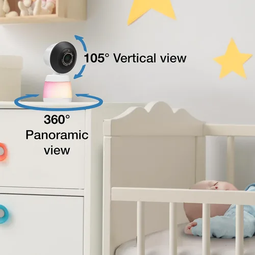 Vista 9 de VTech Smart WiFi Baby Monitor - Ve a tu bebé en casa o desde cualquier lugar, cámara 2K, pantalla de 5.5 pulgadas, zoom 24X, gran angular, visión