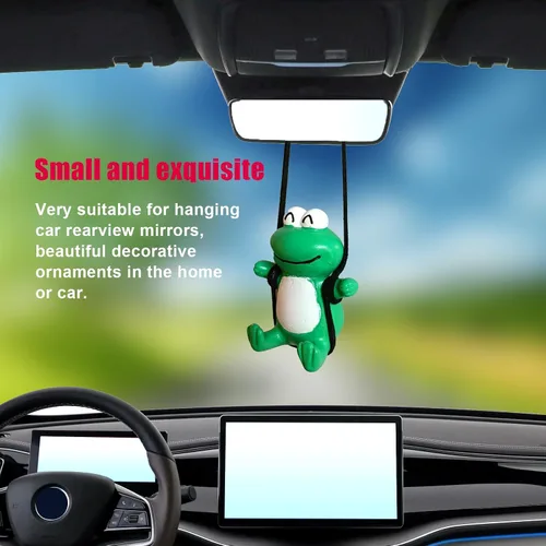 Vista 6 de Colgante de Espejo Retrovisor de Coche Super Lindo con Rana Oscilante, Accesorio para Colgar en el Espejo Retrovisor de Coche, Adorno Lindo (Rana)