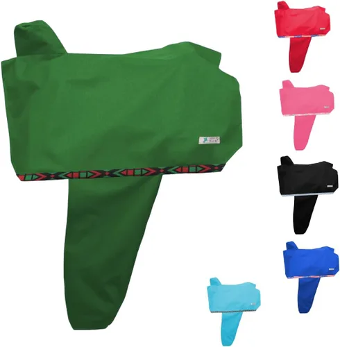 Vista 9 de Tahoe Funda de sillín impermeable de nailon resistente de alta calidad con seis correas elásticas de sujeción y fundas de estribo, se adapta a