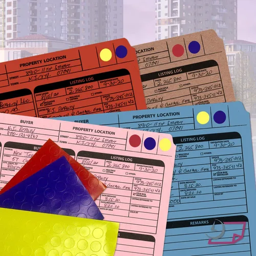Vista 2 de NextDayLabels - Carpeta de listado de bienes raíces - Lista de panel derecho, preimpresa en cartulina duradera con lista de verificación de cierre