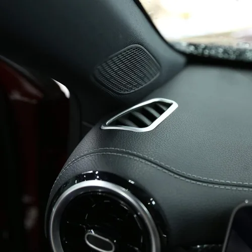 Vista 4 de YIWANG - Marco de ventilación de ABS cromado para salpicadero, 2 piezas para Mercedes Benz Clase A A180 W177 2019 2020, accesorios de coche