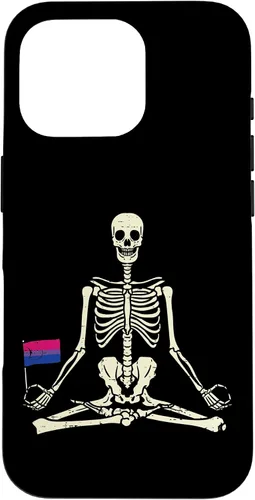 Vista 19 de Funda de regalo para iPhone 13 Pro Skeleton Yoga Namaste Bisexual Pride Flag Yogi LGBTQ Bi