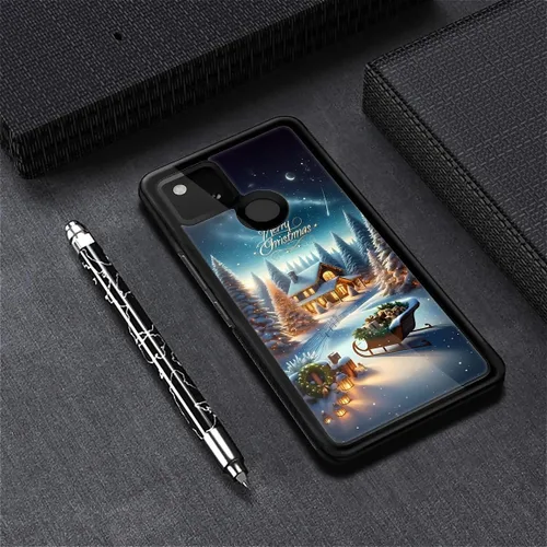 Vista 5 de Funda compatible con Google Pixel 4A 5G, Nochebuena, Google Pixel 4A 5G, delgada, suave, a prueba de golpes, TPU para mujeres y niñas, niños, funda