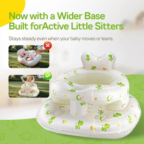 Vista 9 de Asiento inflable para bebés de 3–36 meses, Silla de piso Sit Me Up de SSyang con bomba de aire incorporada, Silla de bebé de apoyo para aprender a