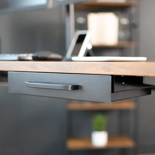 Vista 9 de VIVO DESK-DR1H-B - Cajón deslizante extraíble montado debajo del escritorio de 13 pulgadas para escritorio de oficina, asa de tirar, organizador