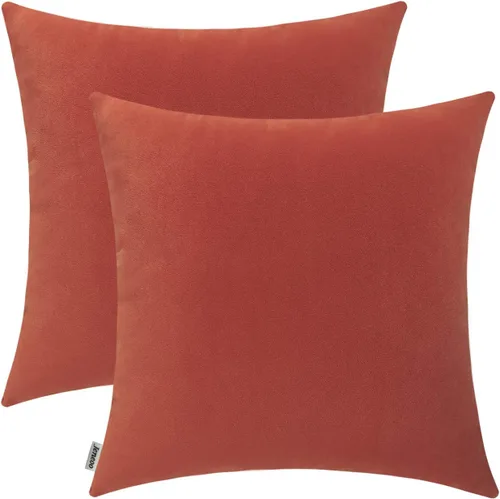 Vista 9 de Jeneoo Juego de 2 fundas decorativas para cojines de terciopelo suave y cómodo, funda sólida para cojín de sofá, decoración