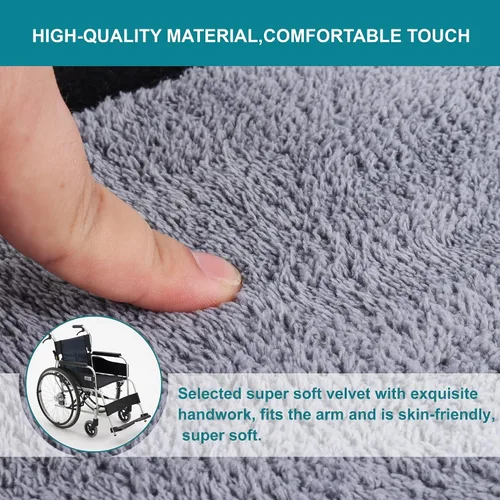 Vista 3 de 2 piezas de fundas para reposabrazos de silla de ruedas - Tiras autoadhesivas ensanchadas cómodas y protectoras para sillas de ruedas, sillas