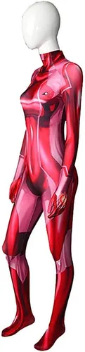 Vista 3 de Cosplay Life Disfraz de cosplay de Samus Zero Suit Disfraz de Metroid para cosplay, Halloween, sesiones de fotos Traje corporal de tela de licra