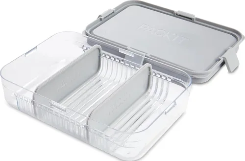 Vista 18 de PackIt Mod Snack Bento Recipiente de almacenamiento de alimentos, verde menta (paquete de 2)