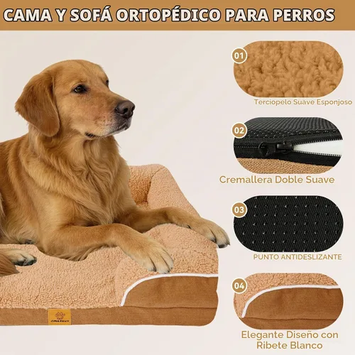 Vista 2 de Sofá para perros y gatos, sofá lavable para mascotas pequeñas, 30 Acogedora cama estilo sofá con lados elevados, amortiguación de felpa y una funda
