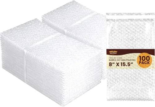 Vista 13 de The Boxery Bolsas de burbujas autoadhesivas transparentes de 3 x 5 pulgadas, paquete de 100